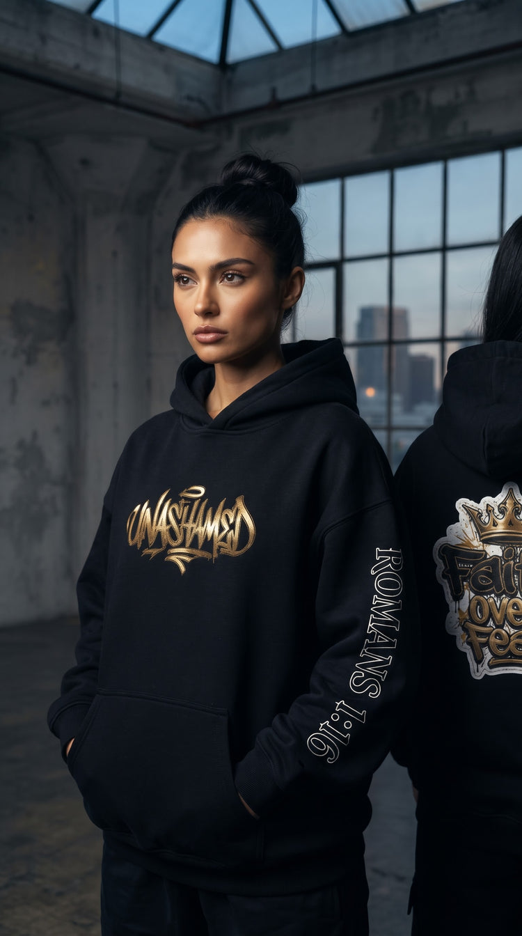 Unashamed Streetwear- black hoodie